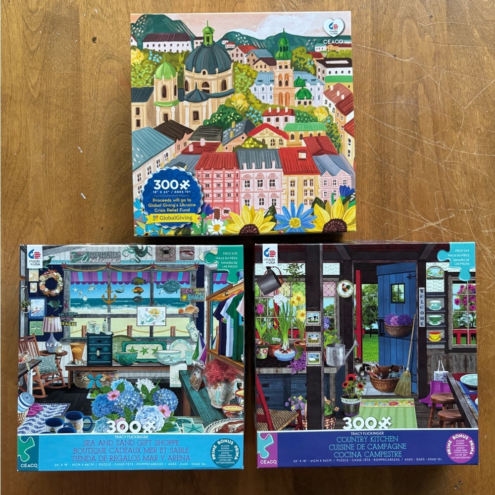 3 300pc Ceaco Puzzles 🧩